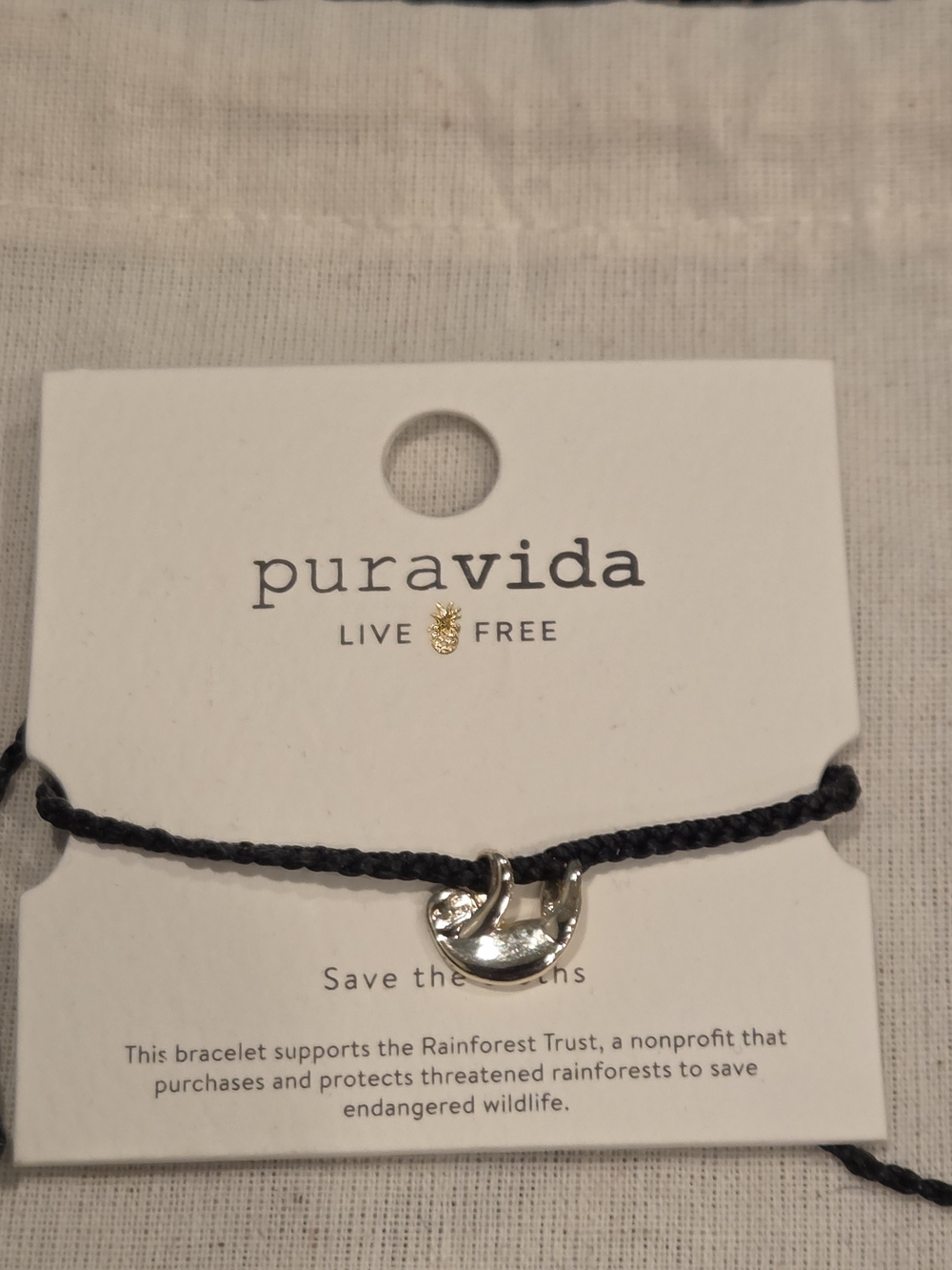 Pura Vida Sloth black/gold Bracelet